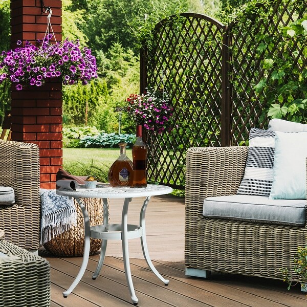 Outdoor Cast Aluminum Dining Table with Umbrella Hole