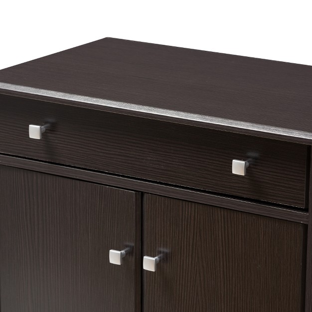 Dariell Modern And Contemporary Finished Shoe Cabinet Dark Brown Baxton Studio