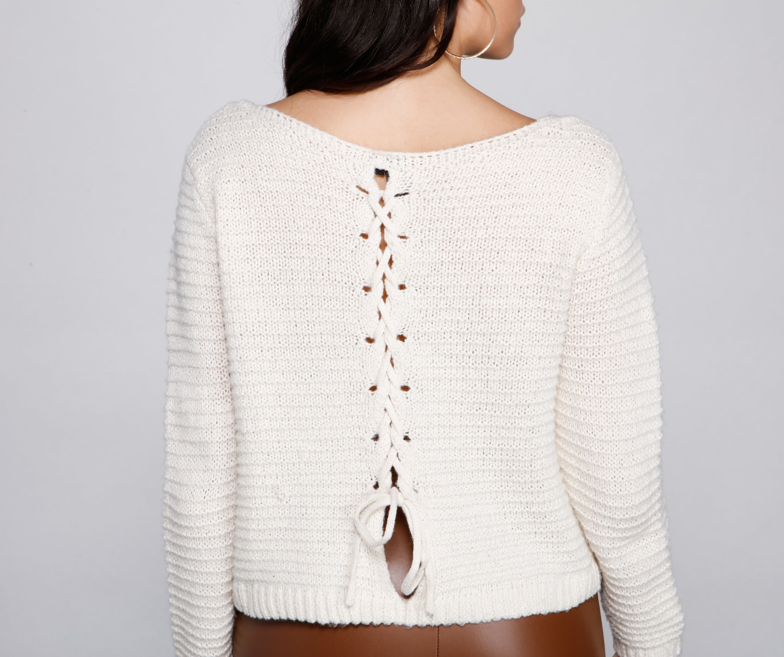 Cozy Cute Lattice Back Sweater