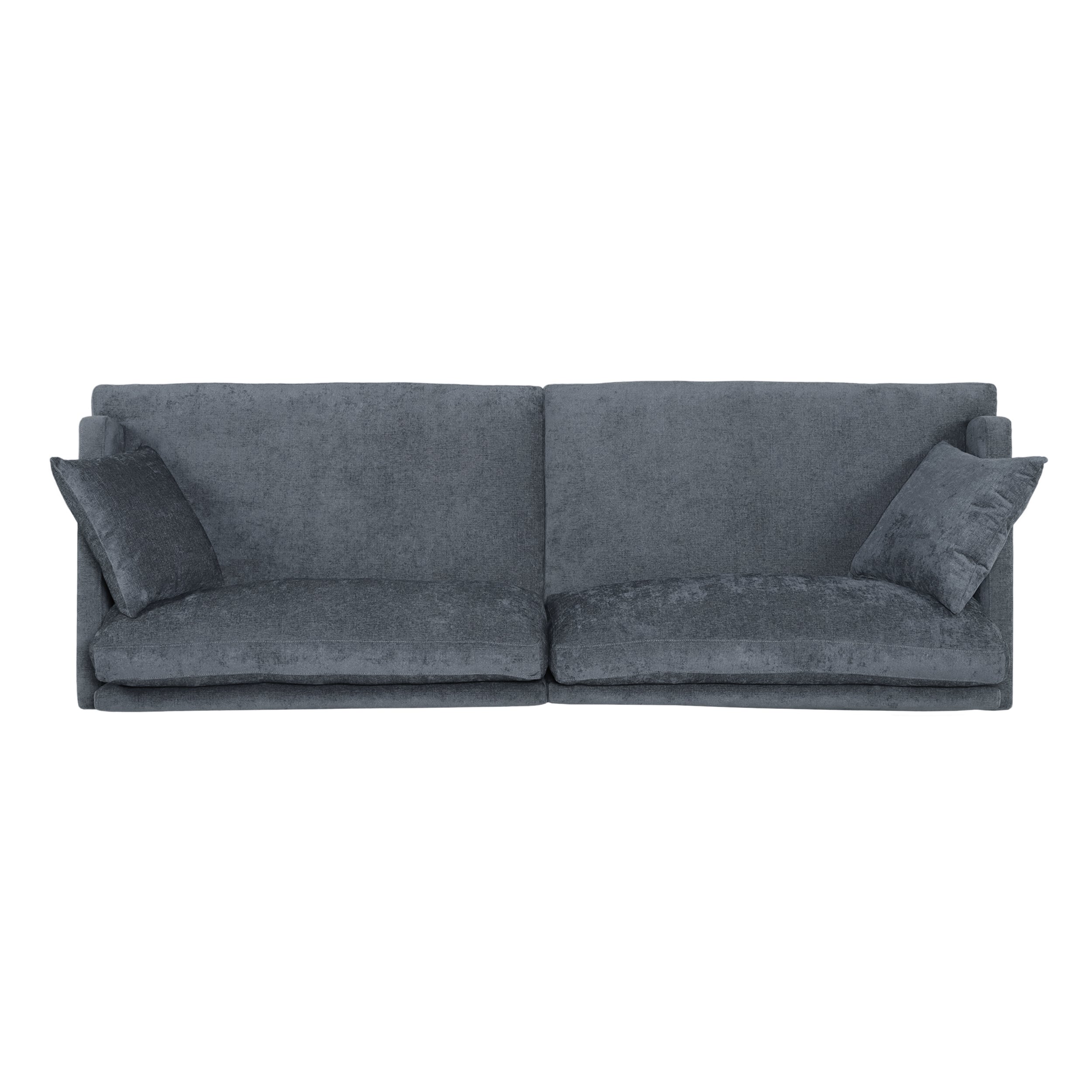 Adut Contemporary 3 Seater Fabric Sofa with Accent Pillows