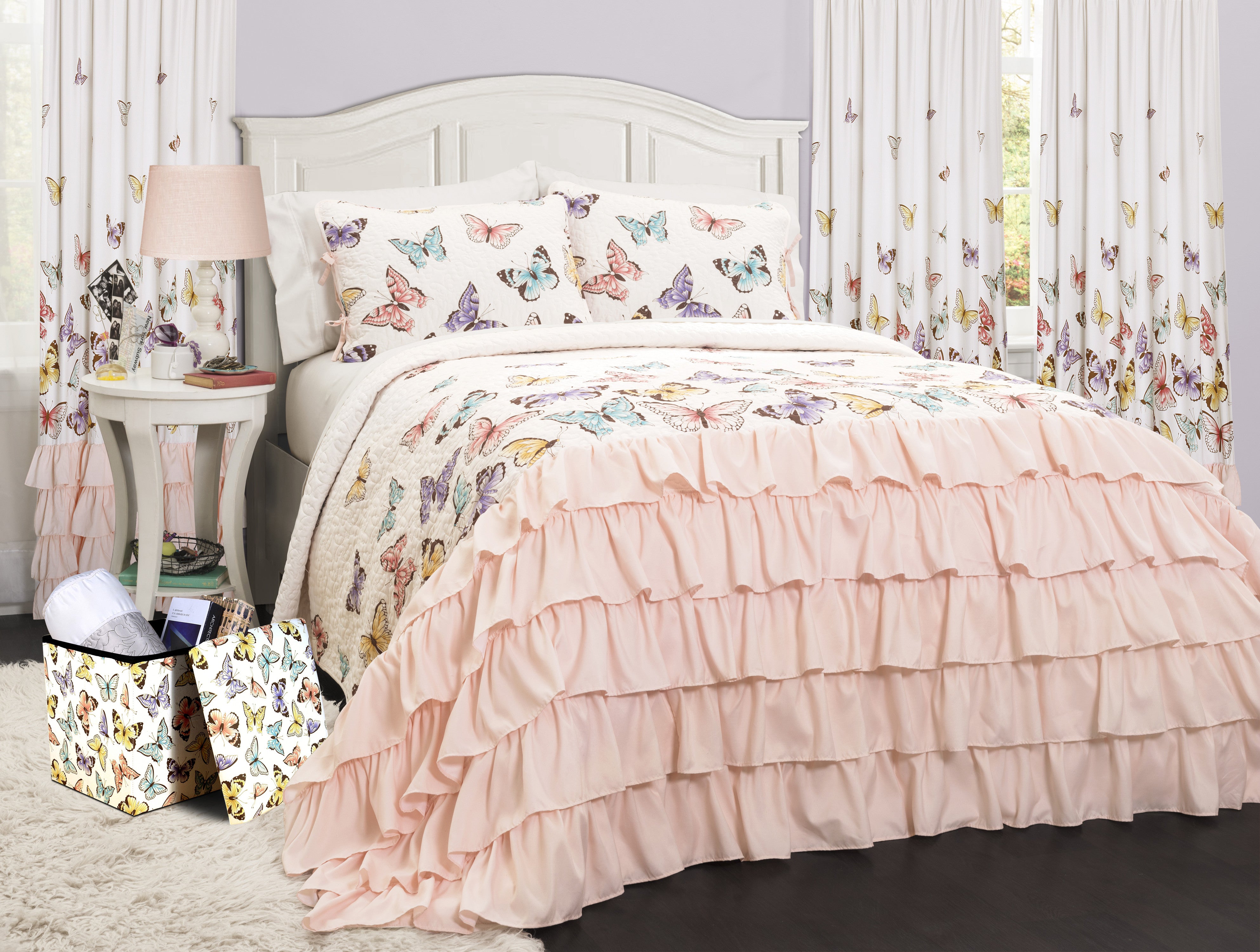 Flutter Butterfly Quilt 3 Piece Set Full/Queen