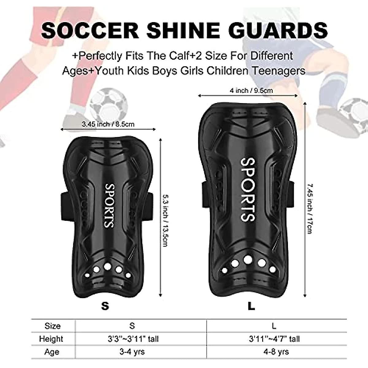 Football Shin Guards 1 Pairs Football Shin Pads Sizes Small (3-5 Years) Large (adults) Soccer Shin Guards Perforated Breathable Board For Boys Girls T