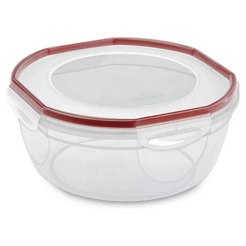 Sterilite Ultra Seal 4.7 Qt Plastic Food Storage Bowl Container w/ Lid (4 Pack)