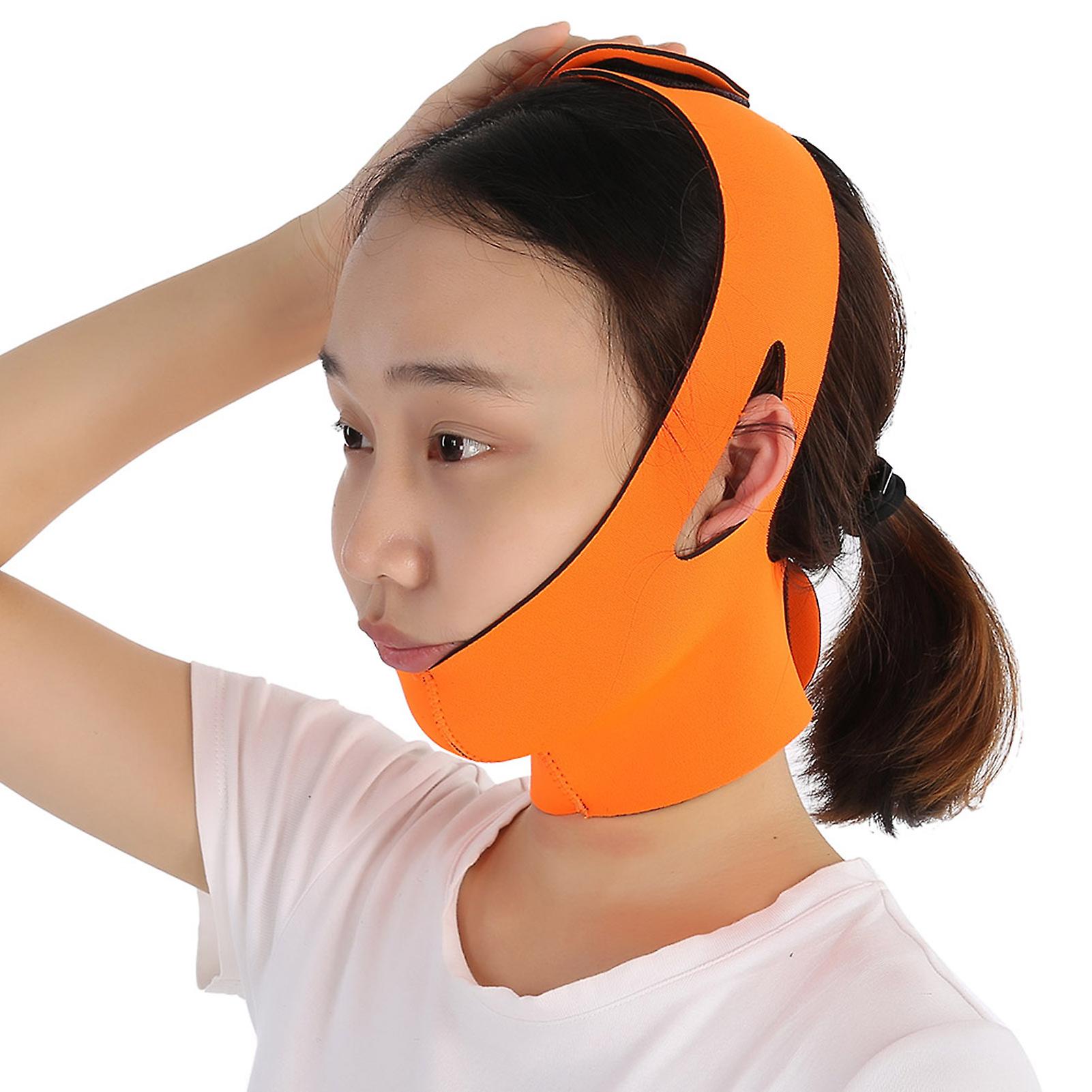 Face Slimming Bandage Belt Mask Face-lift Double Chin Skin Strap Orange