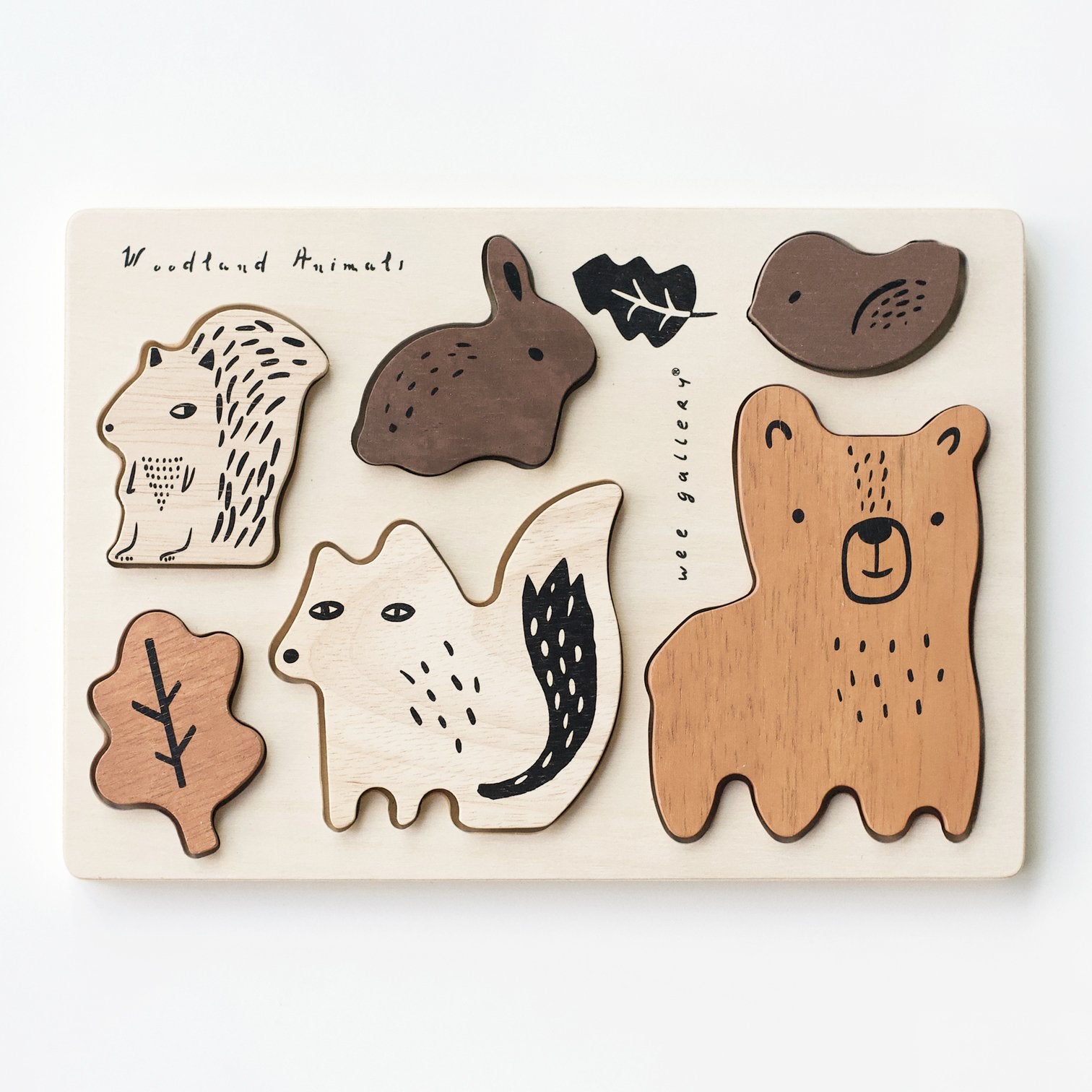 Wooden Tray Puzzle - Woodland Animals by Wee Gallery