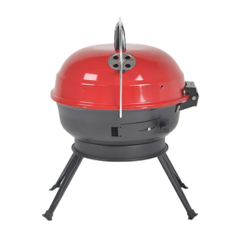 PRIVATE BRAND UNBRANDED 14 in. Portable Charcoal Grill in Red CBT1702HDR