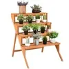 New modern Wooden 3 tier rectangular Acacia wooden racks Acacia wood gate easy to assemble environmentally friendly