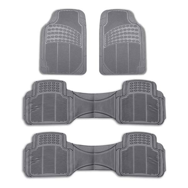 FH Group 3 Row SUV Van Seat Covers Black Combo w/ Gray Floor Mats