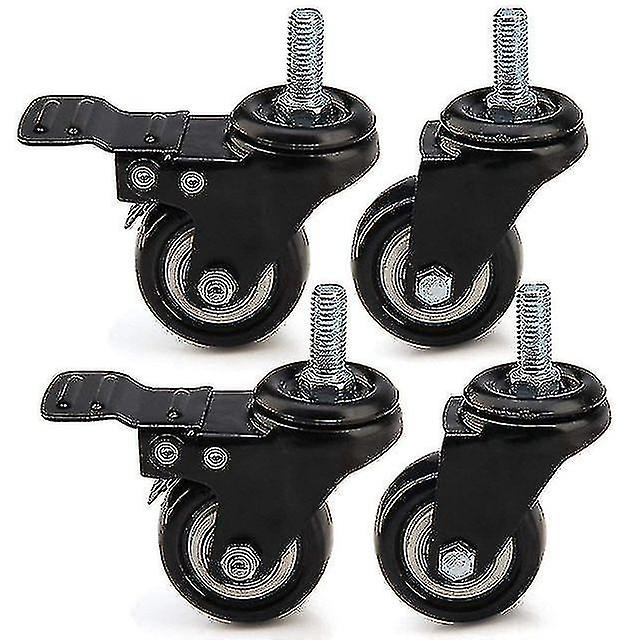 4 X Heavy Duty 50mm Pu Swivel Castor Wheels Trolley Furniture Caster