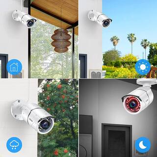 ZOSI Wired 1080p OutdoorIndoor Bullet Home Security Camera 4-in-1 White Compatible for TVICVIAHDCVBS DVR 1AC-2612C-WS-A1