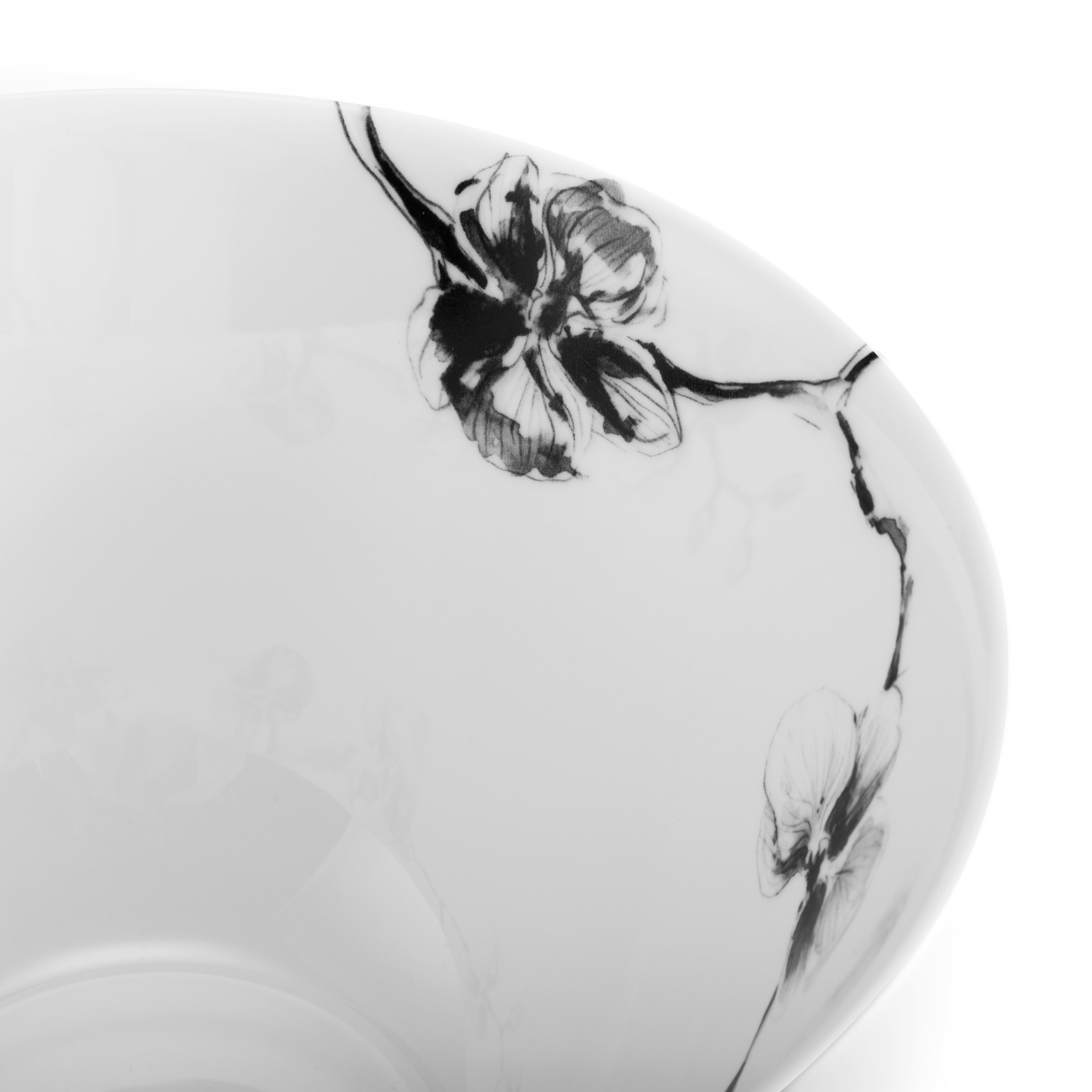 Black Orchid Serving Bowl