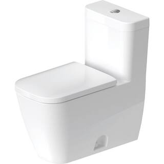 Duravit Happy D.2 1-piece 0.92 GPF Dual Flush Elongated Toilet in. White (Seat Included) D4102100