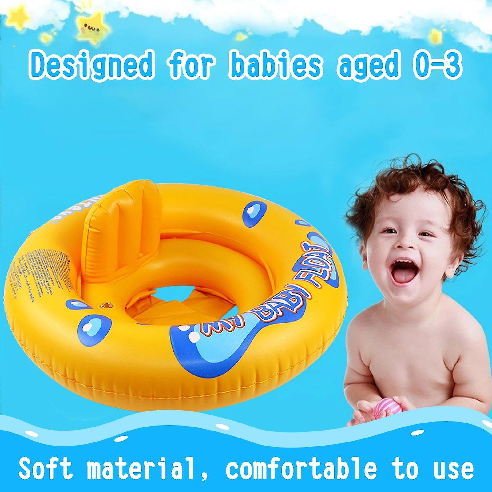 Baby Double-Ring Inflatable Swim Ring Float Seat With Backrest