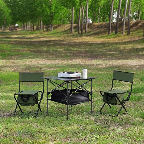 Folding Outdoor Table and Chairs Set for Indoor，Outdoor Camping，Picnics，Beach，Backyard