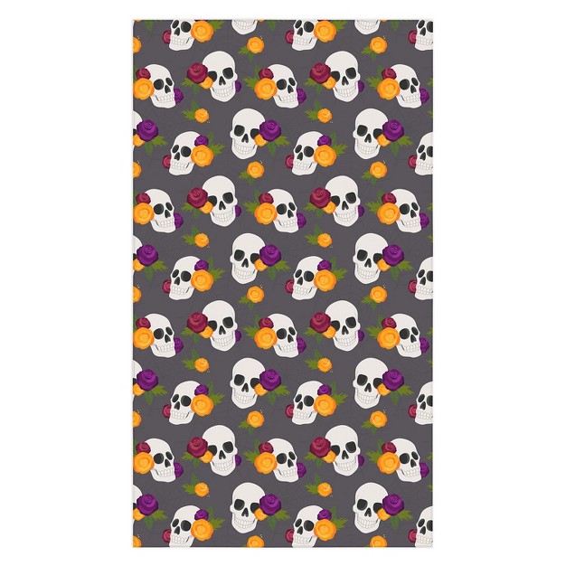 Avenie Halloween Floral Skulls Tablecloth Deny Designs