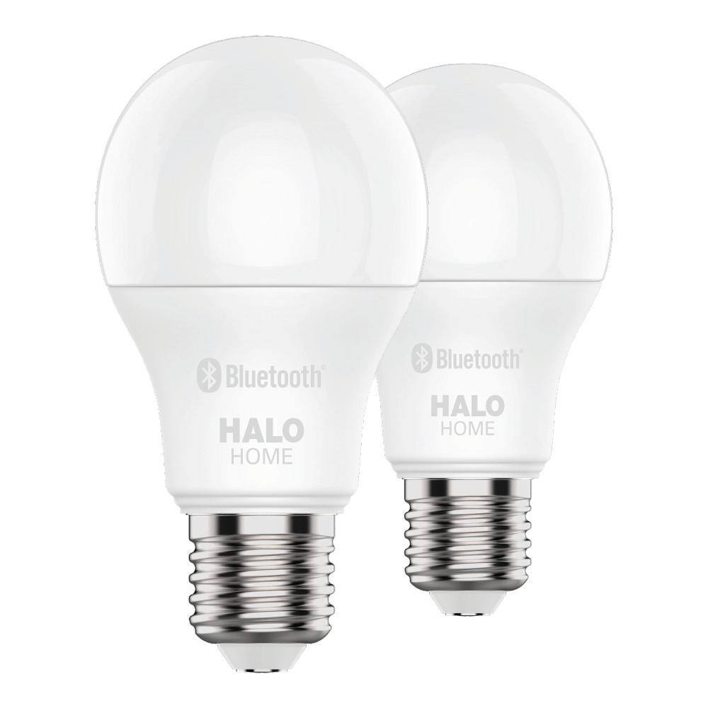 Halo White Home A19 Lamp Bluetooth Enabled 4.0 and 1 Bridge (2-Pack) HHA19HWB1BLE-2PK