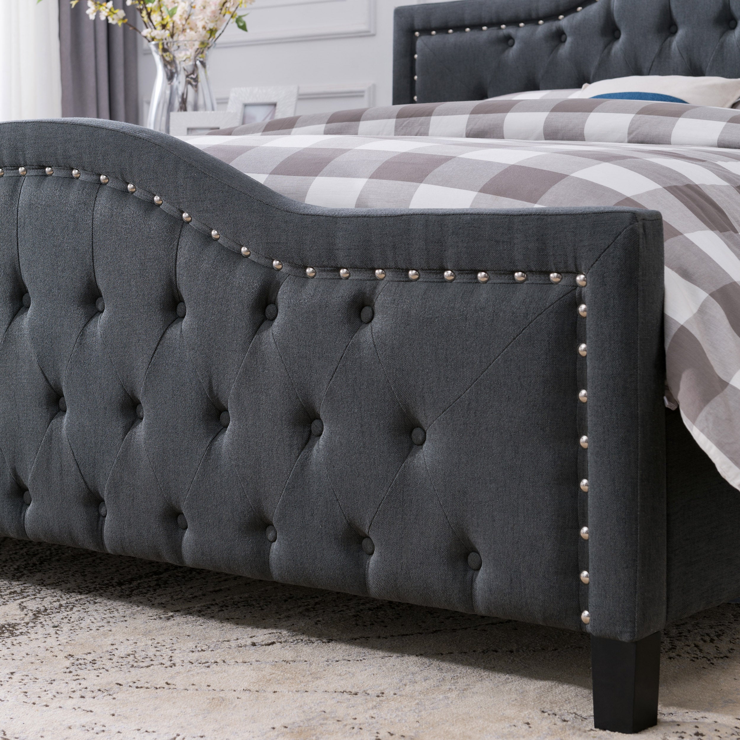 Mason Fully-Upholstered Traditional Bed Frame