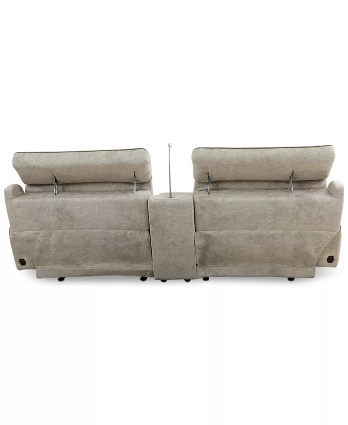 Furniture Sebaston 3-Pc. Fabric Sofa with 2 Power Motion Recliners and 1 USB Console