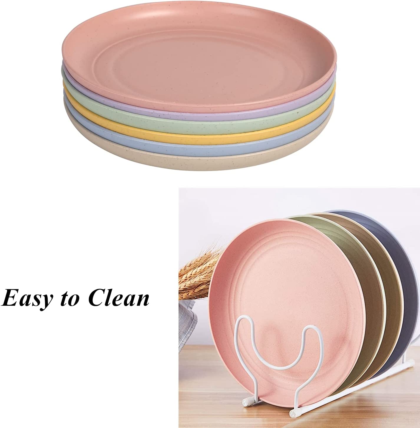 Wheat Straw Plate Lightweight Unbreakable Dinner Plate Set