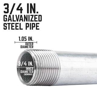 PIPE DECOR 34 in. x 1.5 ft. Galvanized Steel Pipe (4-Pack) PDG P34X18-4