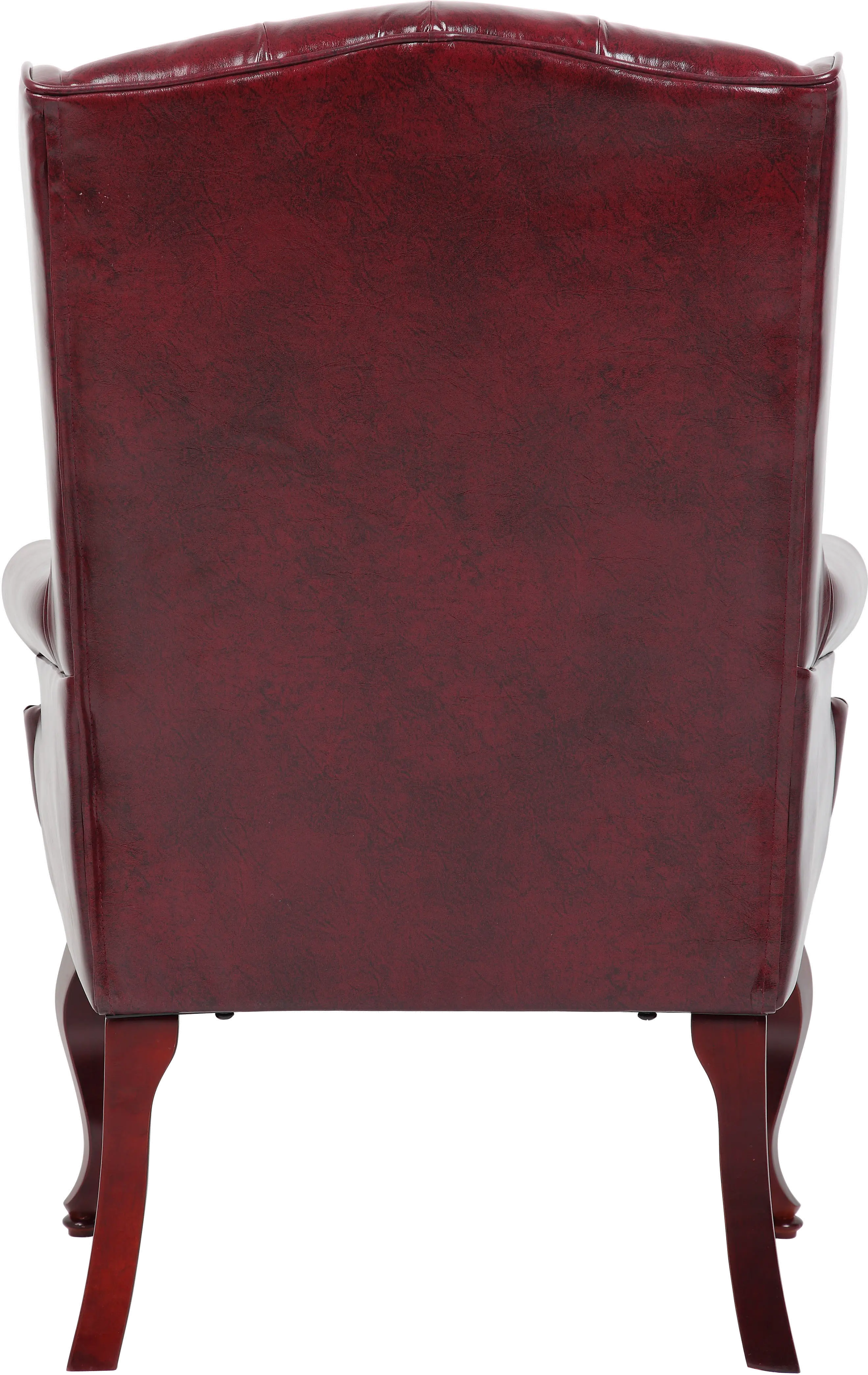 Boss Burgundy Wingback Guest Chair