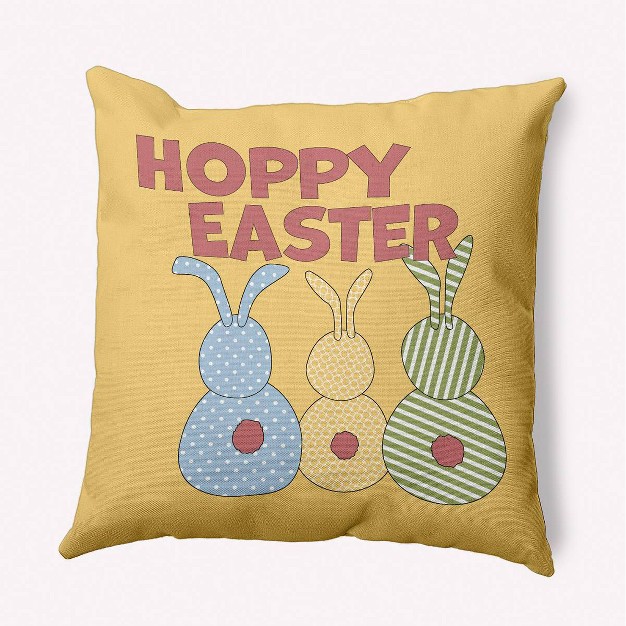 Hoppy Easter Square Throw Pillow Yellow E By Design