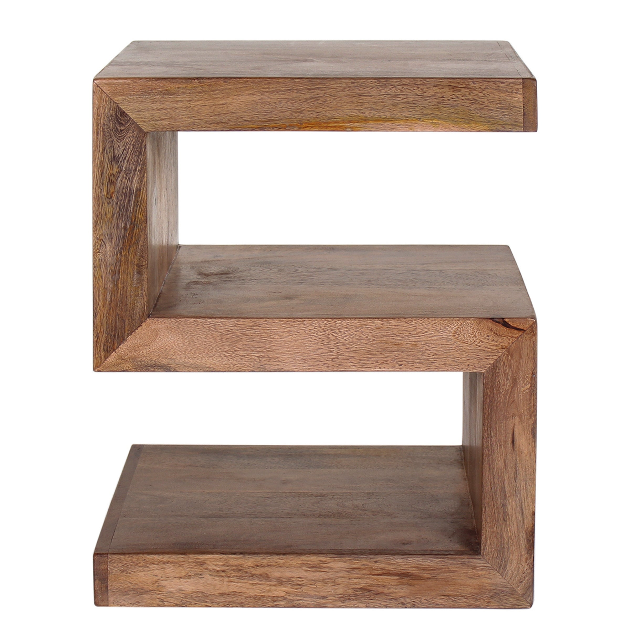 Silano Handmade Mango Wood S-Shaped Contemporary Side Table