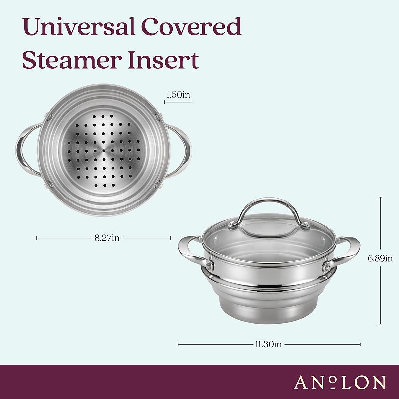 Anolon Classic Stainless Steel Universal Covered Steamer Insert