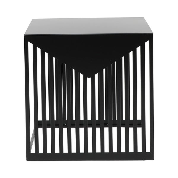 LeisureMod Cisco Modern Square Powder-Coated Steel Finish Side Table - 15.8