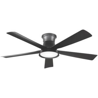 Hampton Bay Hawkspur 52 in. Integrated LED CCT IndoorOutdoor Matte Black Ceiling Fan with Light and Remote Control AK424-MBK