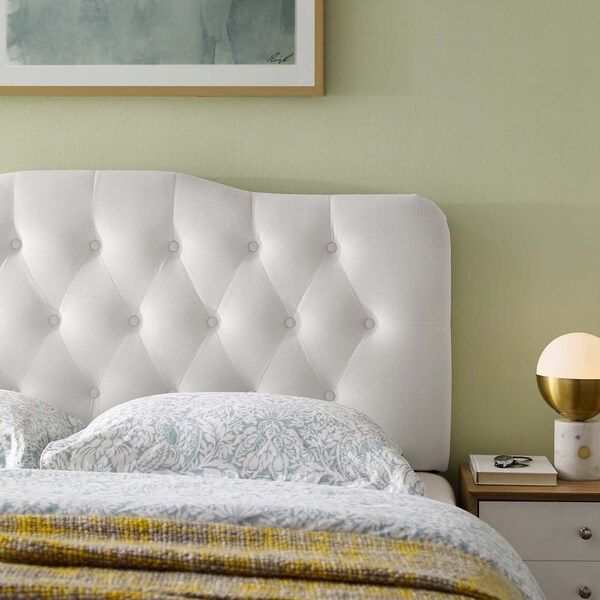 Carson Carrington Labbetorp Full Diamond Tufted Velvet Headboard - - 28502563