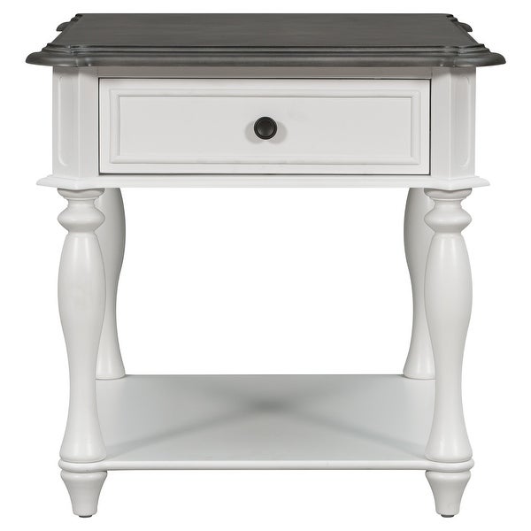 Classical End Table with Open Styled Shelf for Living Room