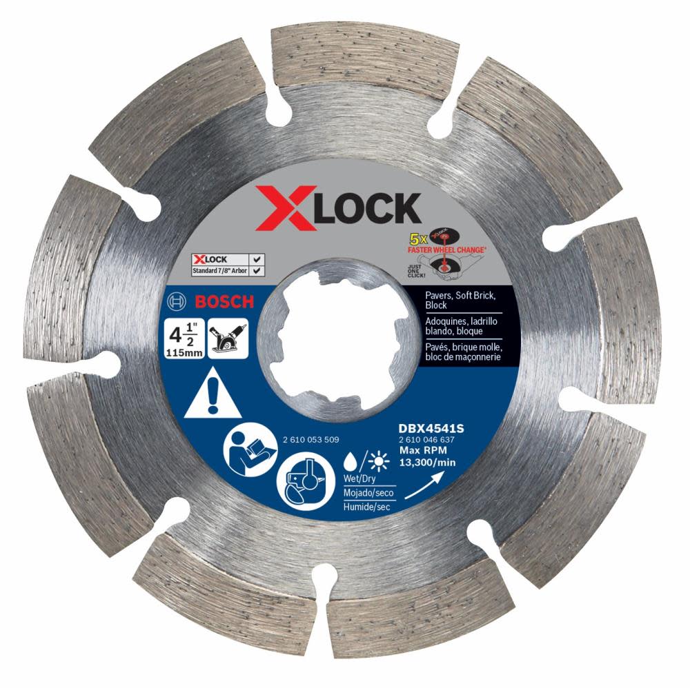 Bosch 4-1/2 In. X-LOCK Segmented Rim Diamond Blade DBX4541S from Bosch