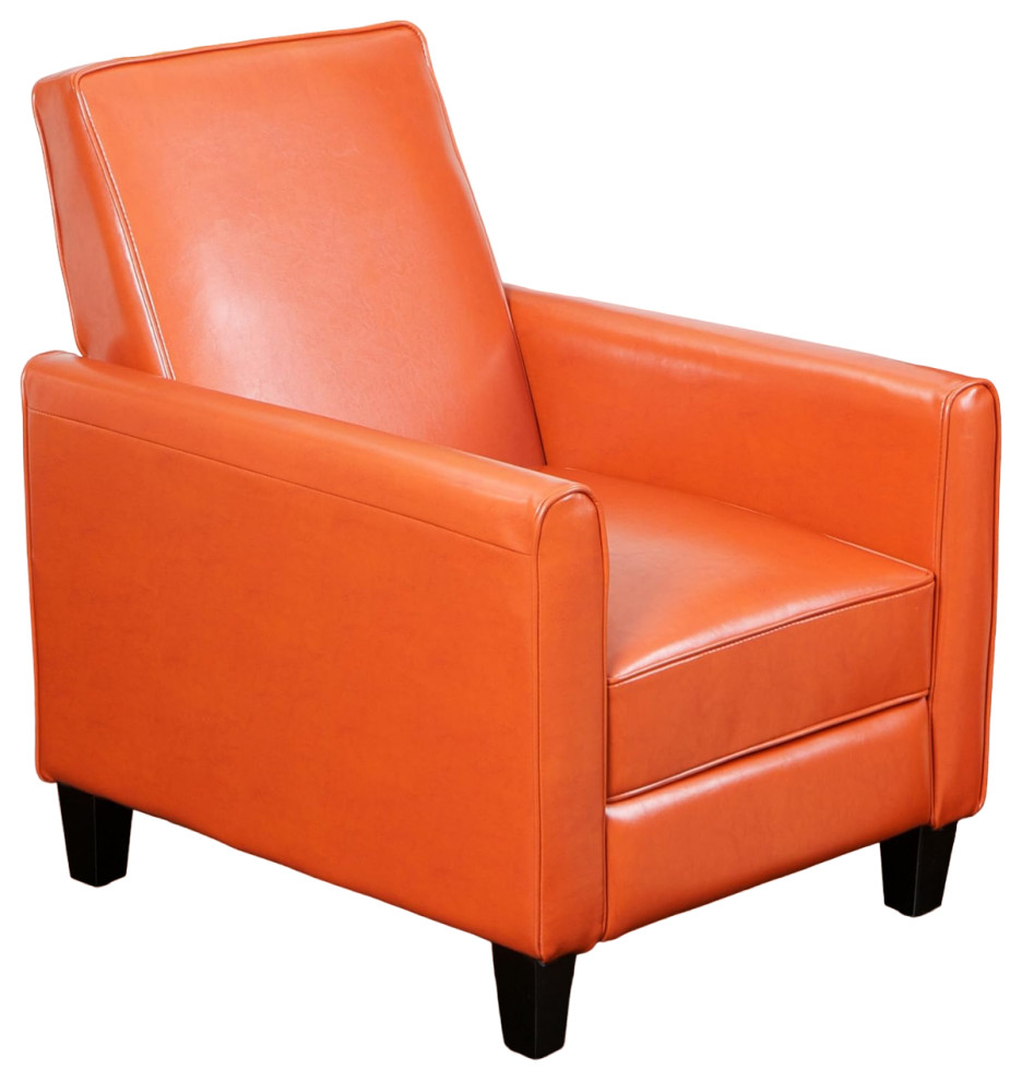 Contemporary Recliner  Low Profile Design With Faux Leather Padded Seat   Contemporary   Recliner Chairs   by Declusia  Houzz