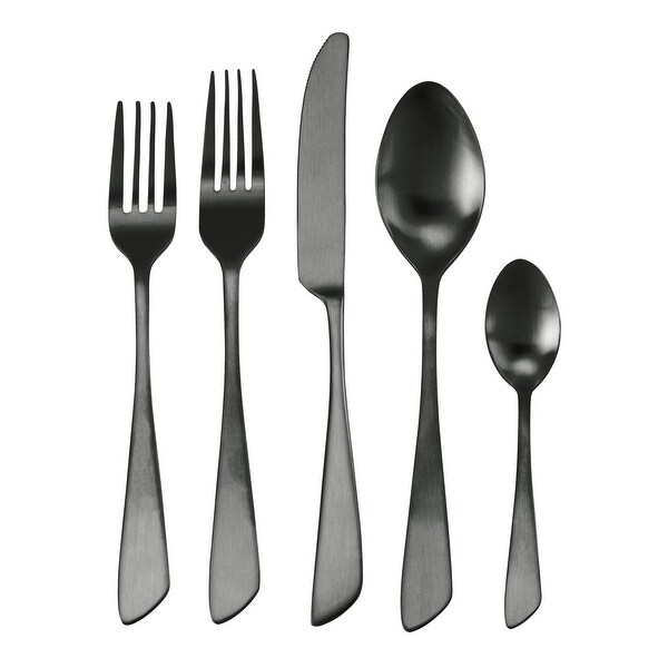 20 Piece Stainless Steel Flatware Set in Midnight Black