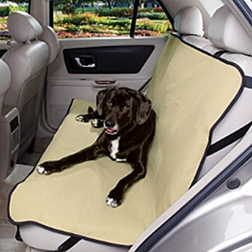 Elah International Auto Pet Seat Cover Waterproof Machine-Washable Protect Dirt Spills Beige One Size