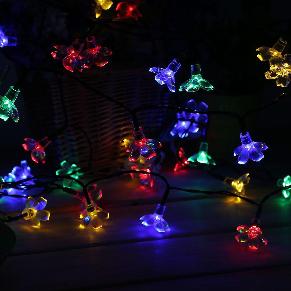 50 Led Solar Blossom Light Outdoor Flower String Light Waterproof Garden Lamp