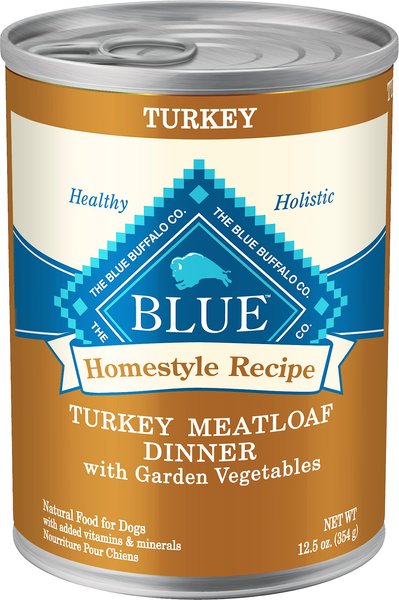 Blue Buffalo Homestyle Recipe Turkey Meatloaf Dinner with Garden Vegetables Canned Dog Food