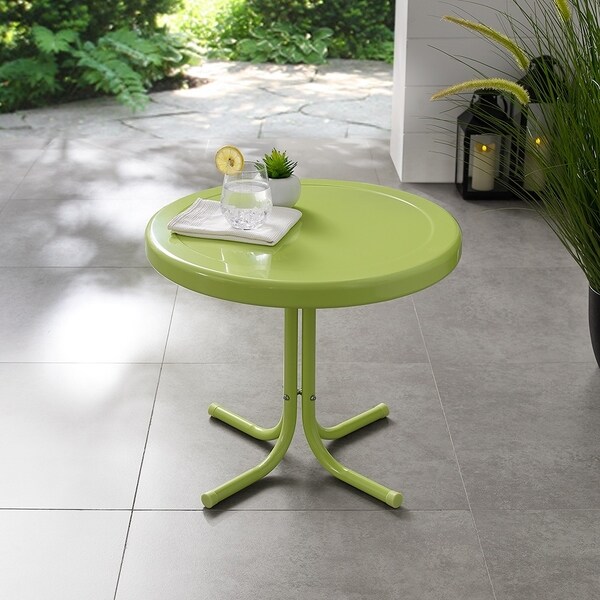 Crosley Retro Metal Side Table In Key Lime