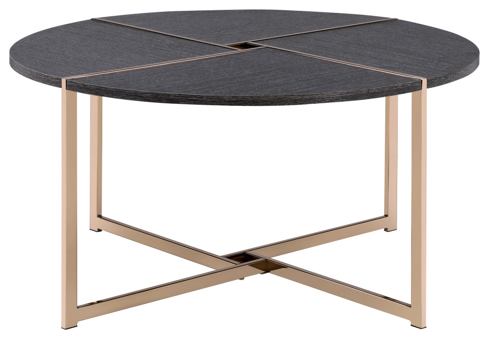 Bromia Coffee Table  Black and Champagne   Contemporary   Coffee Tables   by Acme Furniture  Houzz