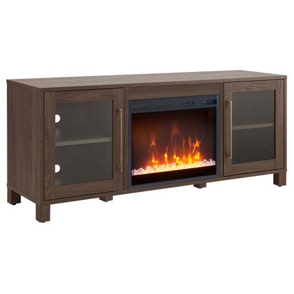 Quincy Rectangular TV Stand with Crystal Fireplace for TV's up to 65