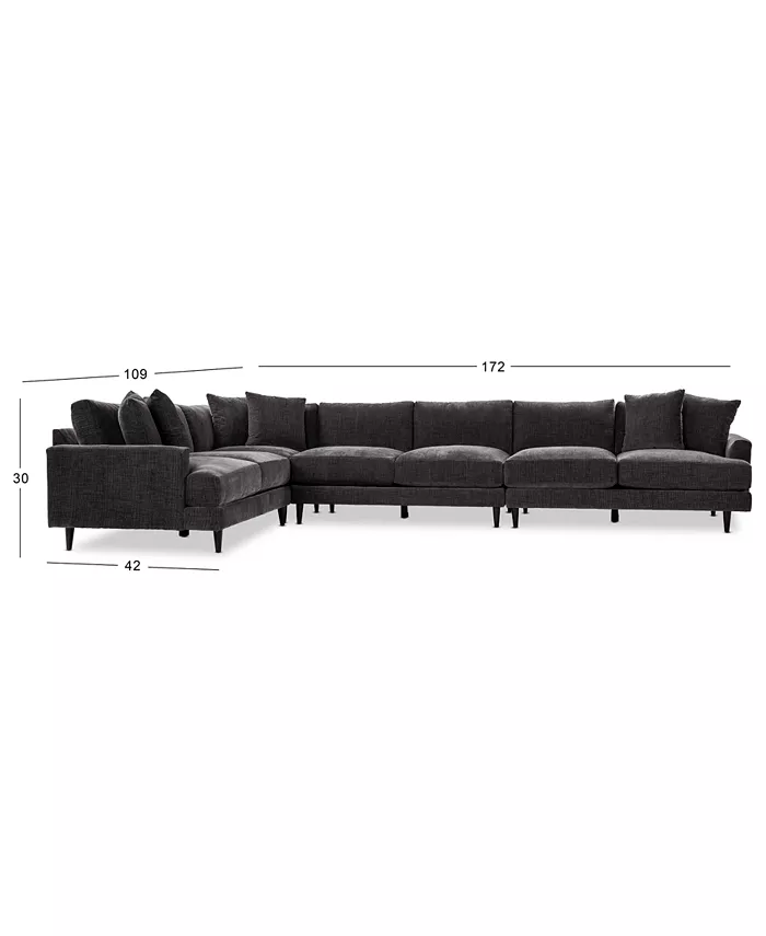 Furniture Mariyah Fabric 4-Pc. Sectional with Sofa