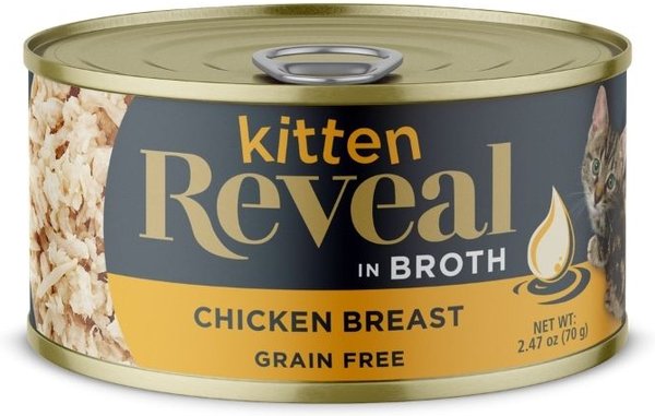 Reveal Natural Limited Ingredient Grain Free Chicken Breast in Broth Wet Kitten Food， 2.47-oz， case of 12