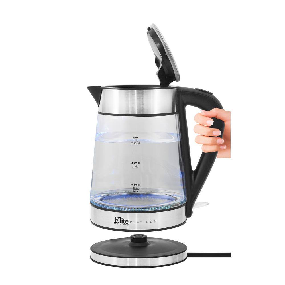 Elite Platinum Platinum 1.7 l Stainless Steel Cordless Glass Electric Kettle EKT-602