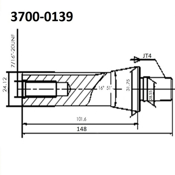 ABS Import Tools R8 TO JT4 DRILL CHUCK ARBOR (3700...