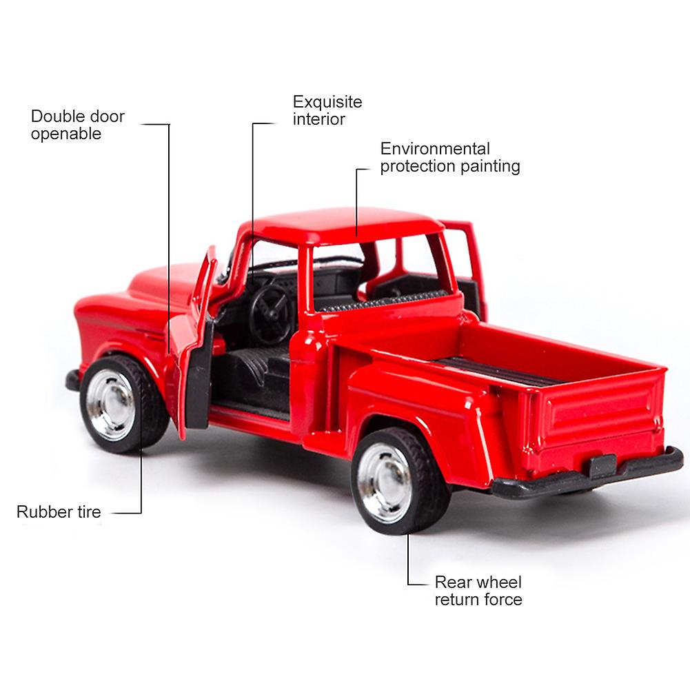 Alloy Model Toy Car Mini Red Pickup Truck Boy Toy Christmas Decoration Car Ornaments