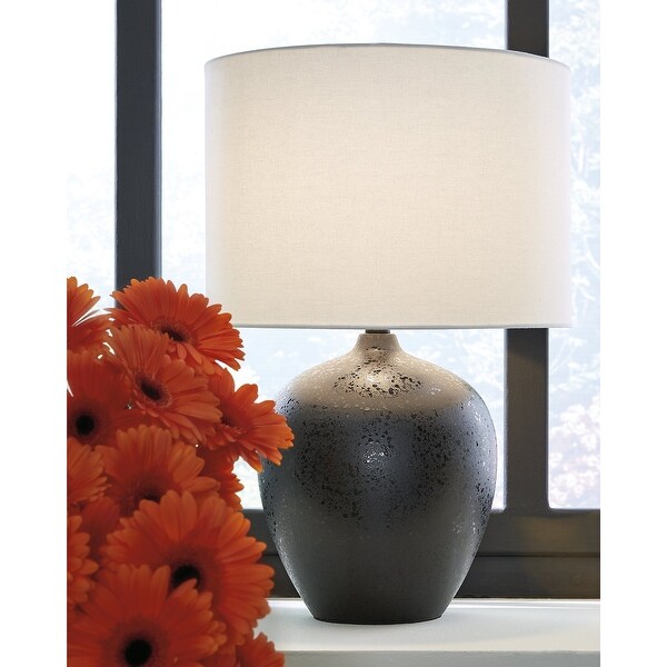 Ashley Furniture Ladstow Black Ceramic Table Lamp - 15W x 15D x 24H