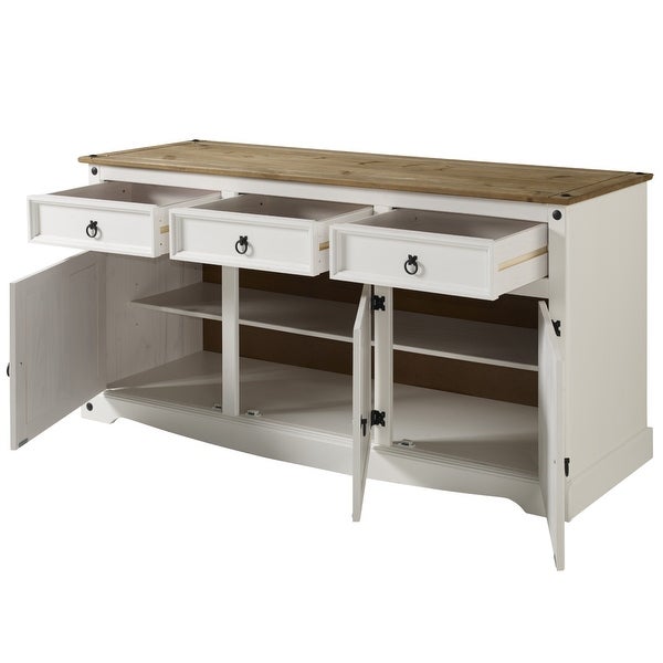 Wood Buffet Sideboard Corona White | Furniture Dash - N/A