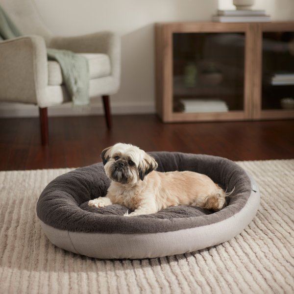 Frisco Herringbone Hi-Low Cuddler Dog and Cat Bed