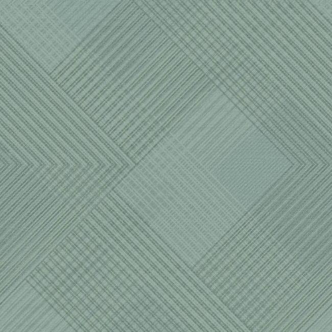 Sample Scandia Plaid Wallpaper in Blue and Metallic from the Norlander Collection